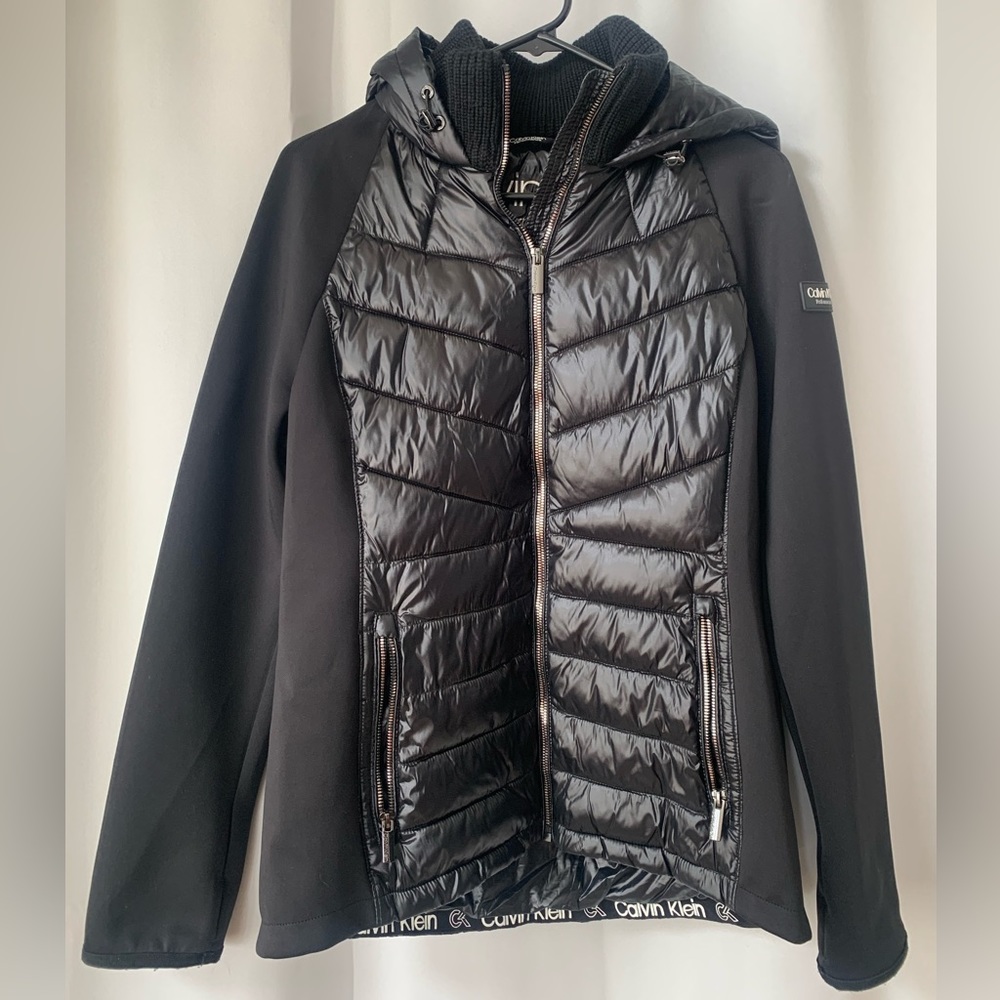 Womens Calvin Klein half puffer half sport performance jacket